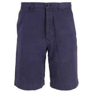 Mr P. Straight-Leg Garment-Dyed Twill Bermuda Shorts in Blue Cotton